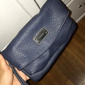 navy blue nine west clutch
